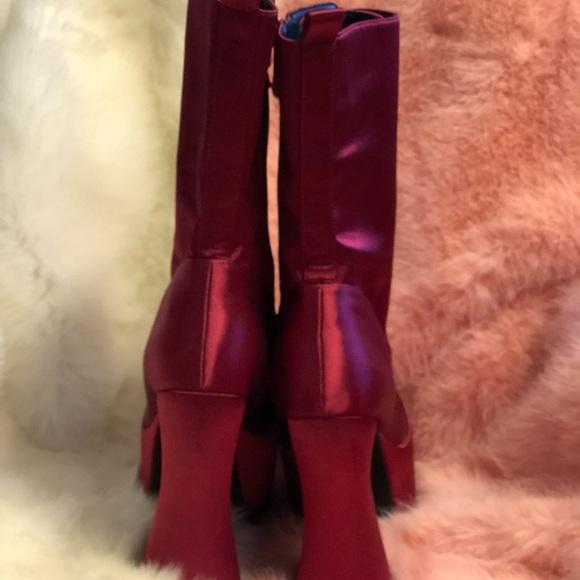 New Wine Colored Boots - Picture 7 of 9
